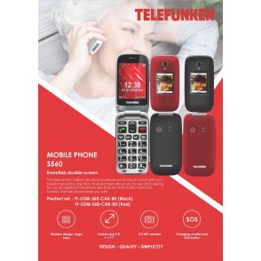 Telefono Cellulare Conchiglia S560 Telefunken con Lcd 2.8''
