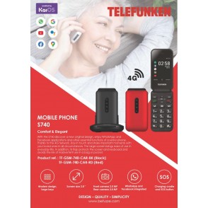 Cellulare Telefunken S740 senior 4G GPS Nero a conchiglia