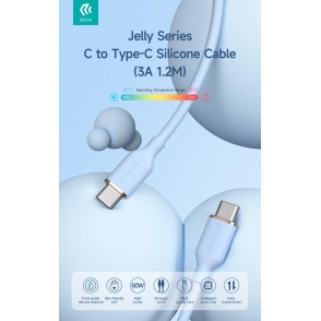 Cavo silicone Jelly da Tipo-C a Tipo-C 3A 60W 1.2M Rosa