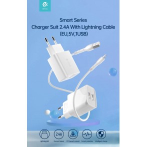 Suit Carica Batteria 2.4A 2 Out Cavo Usb A Lightning Apple